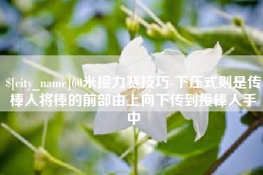 迁西60米接力赛技巧-下压式则是传棒人将棒的前部由上向下传到接棒人手中