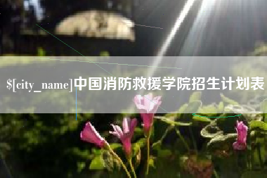 迁西中国消防救援学院招生计划表